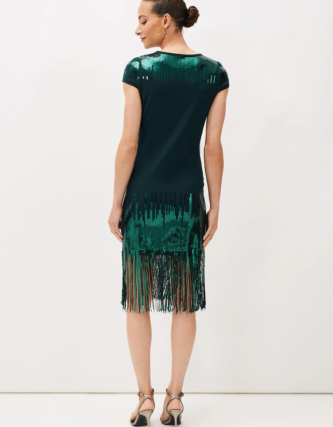 Ferne Sequin Fringe Knitted Dress