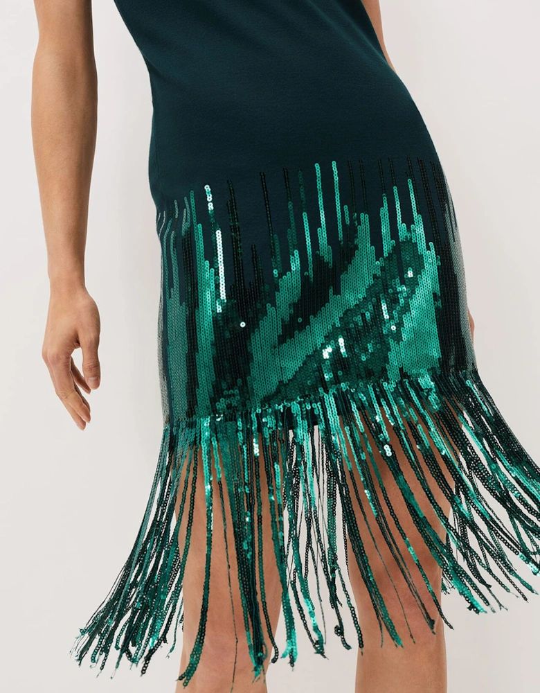 Ferne Sequin Fringe Knitted Dress