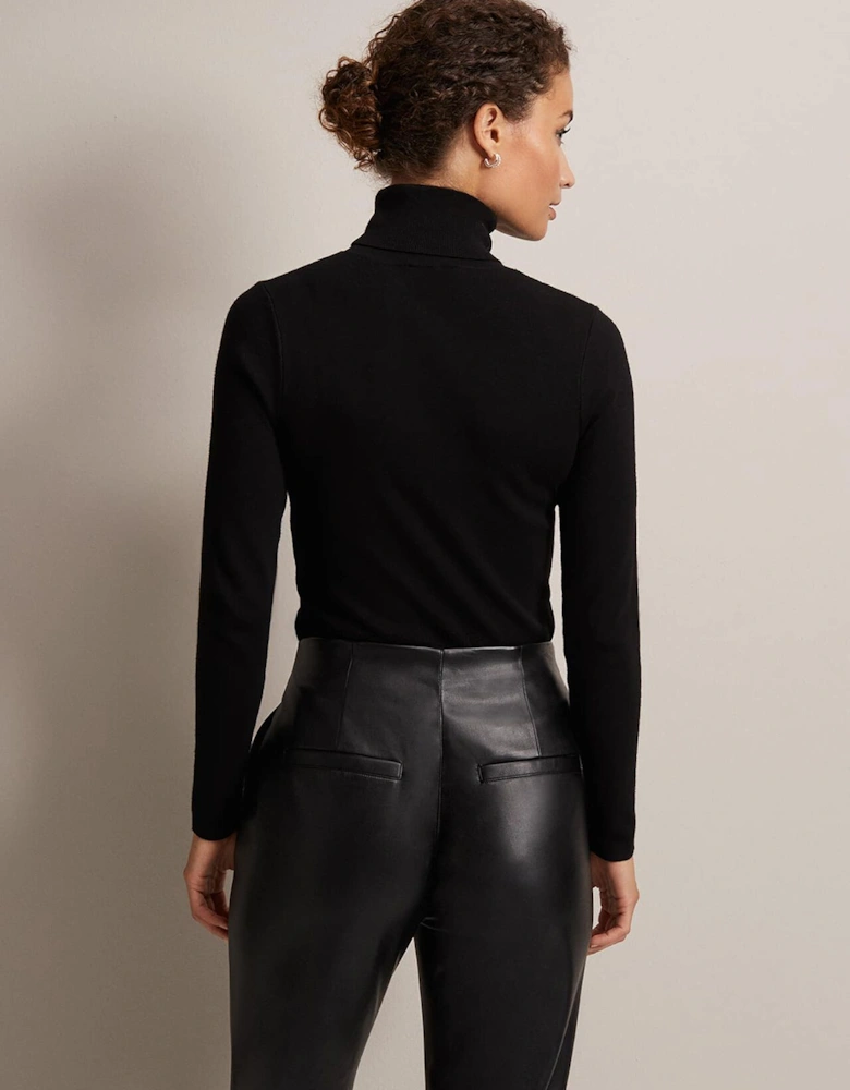 Gwyneth Black Roll Neck Jumper