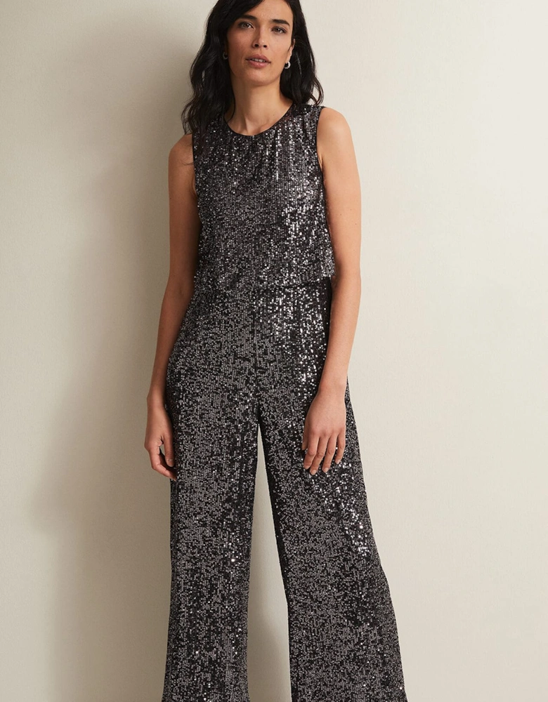 Aubrey Sequin Wide Leg Jumpsuit