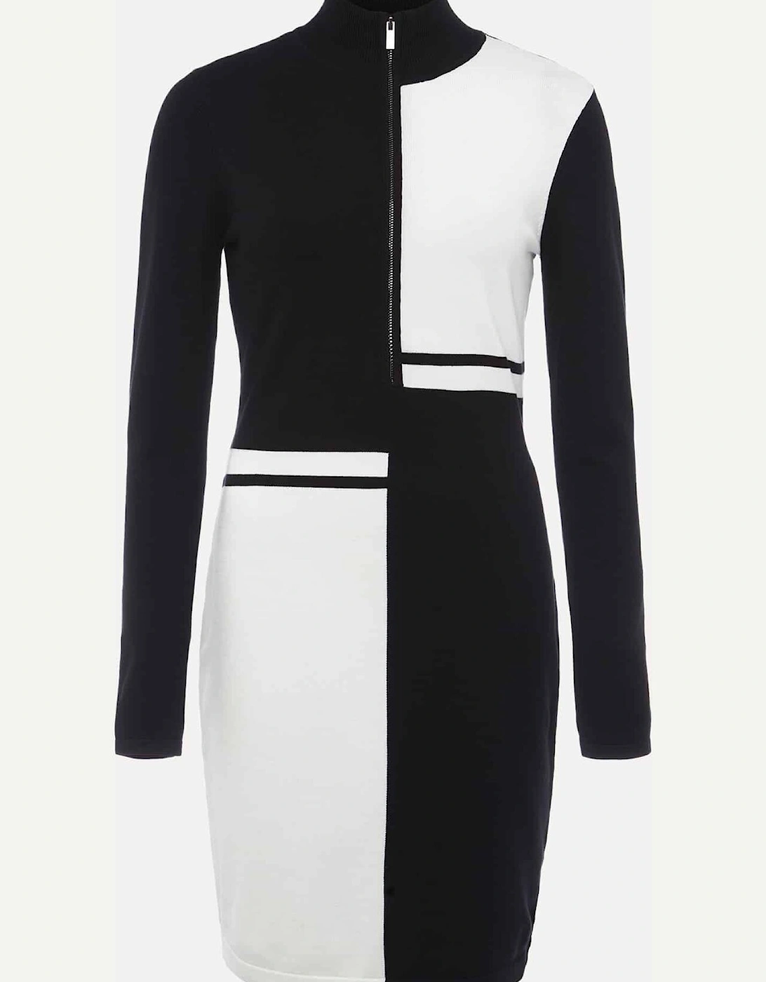 Arden Zip Detail Colourblock Knit Tunic