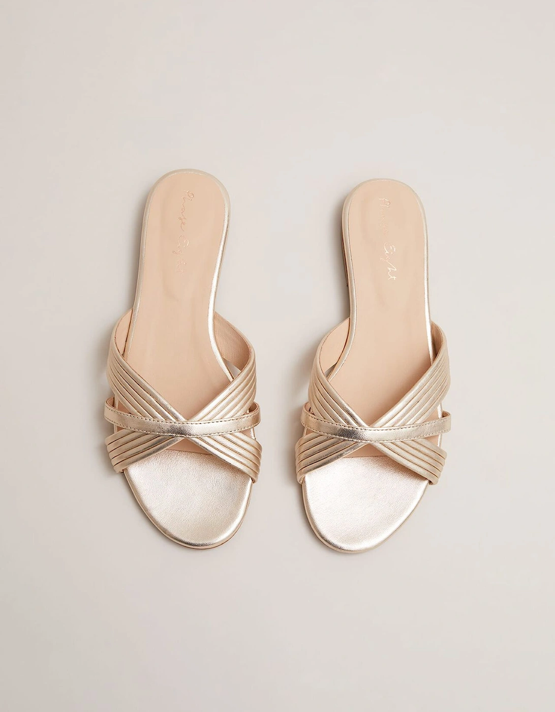 Leather Flat Slider Sandal
