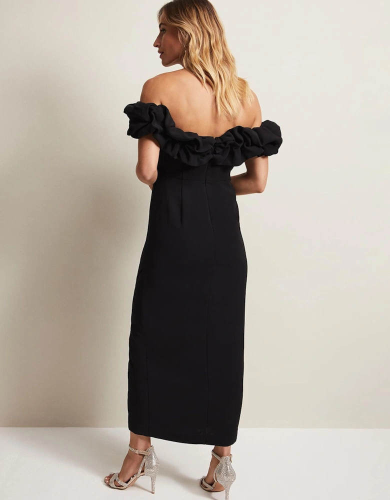 Mallory Black Off The Shoulder Maxi Dress
