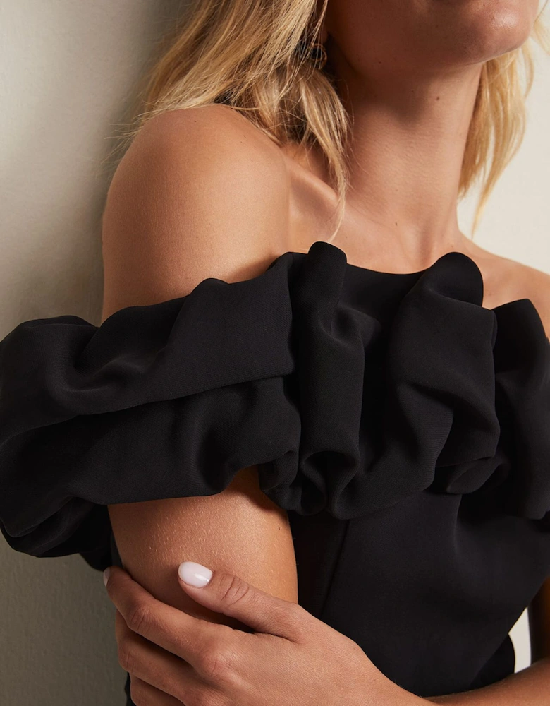 Mallory Black Off The Shoulder Maxi Dress