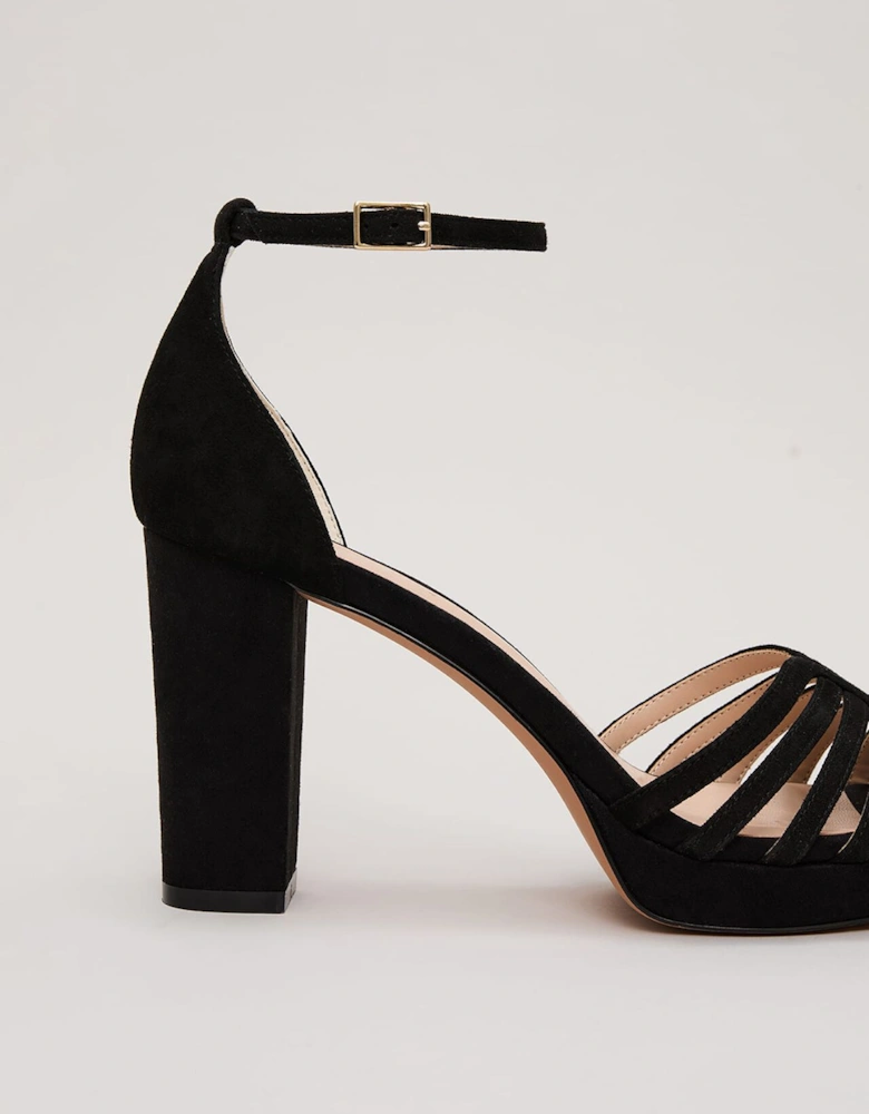 Suede Strappy Platform Shoe