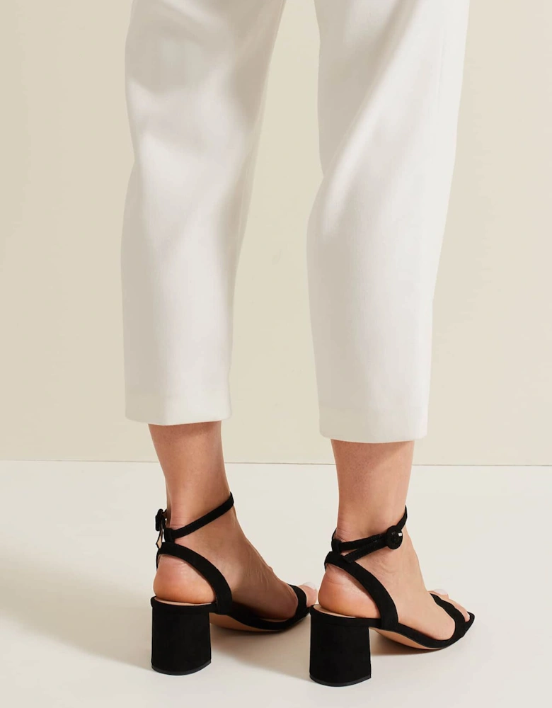 Suede Scallop Block Heel
