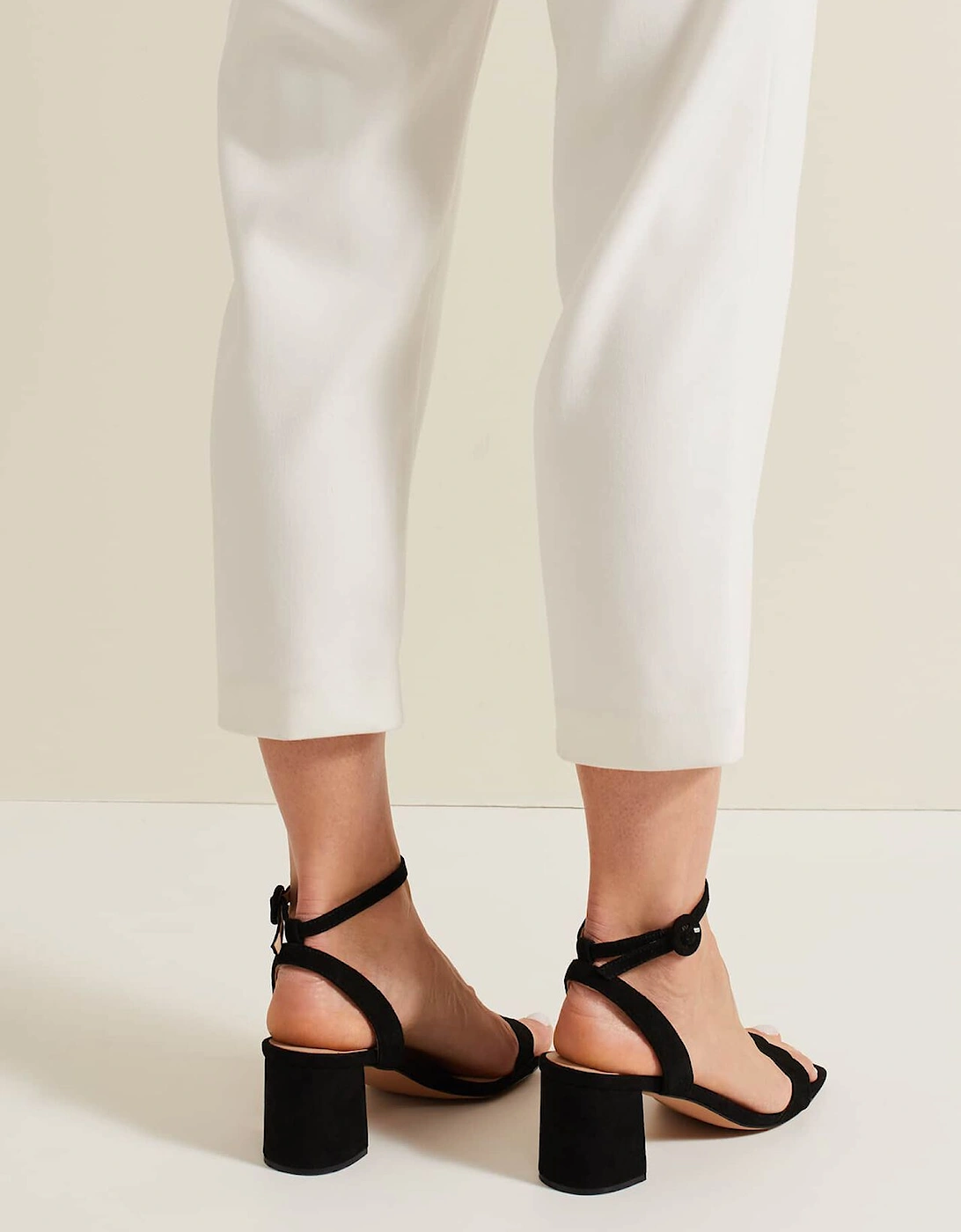 Suede Scallop Block Heel