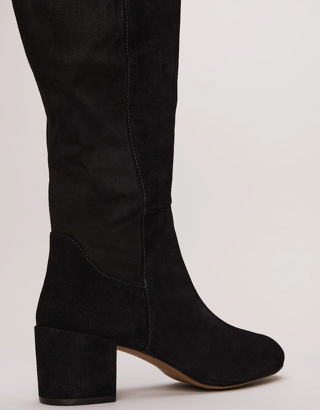 Milly Black Leather Knee High Boots