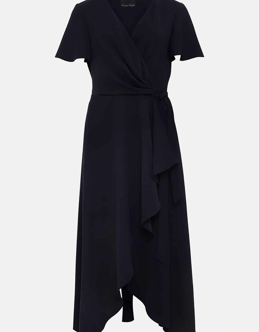 Julissa Navy Frill Wrap Dress