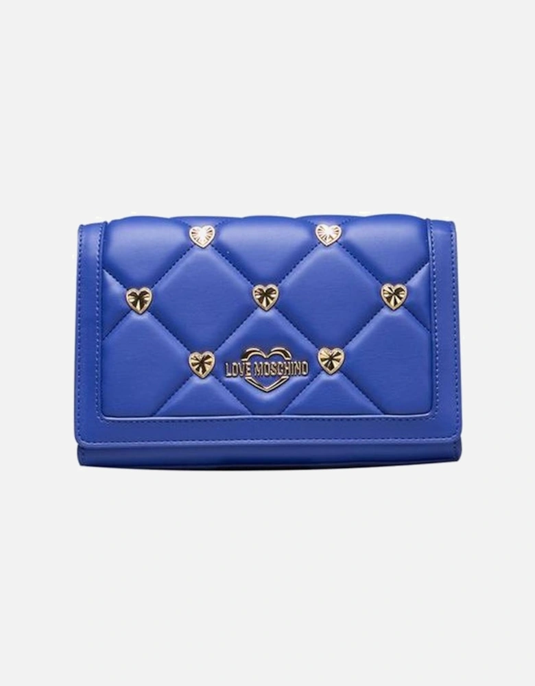 Flap Closure Chain Bag with Front Logo Women - Blue Crossbody Bags