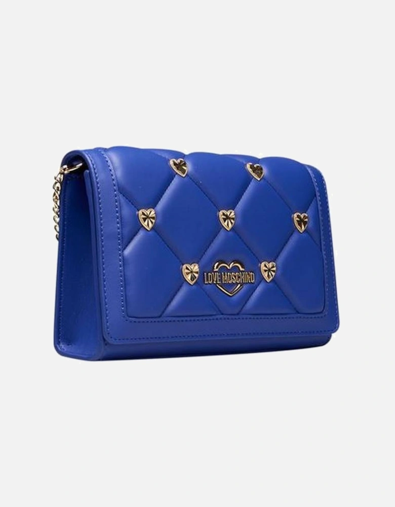 Flap Closure Chain Bag with Front Logo Women - Blue Crossbody Bags