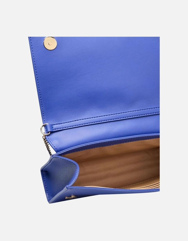 Flap Closure Chain Bag with Front Logo Women - Blue Crossbody Bags