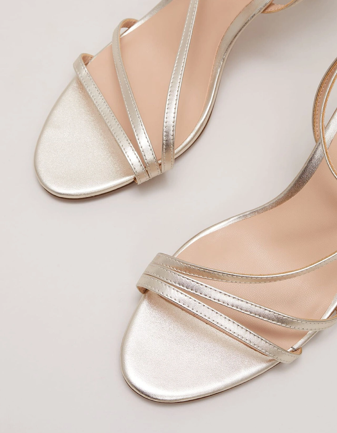 Leather Barely There Strappy Sandal