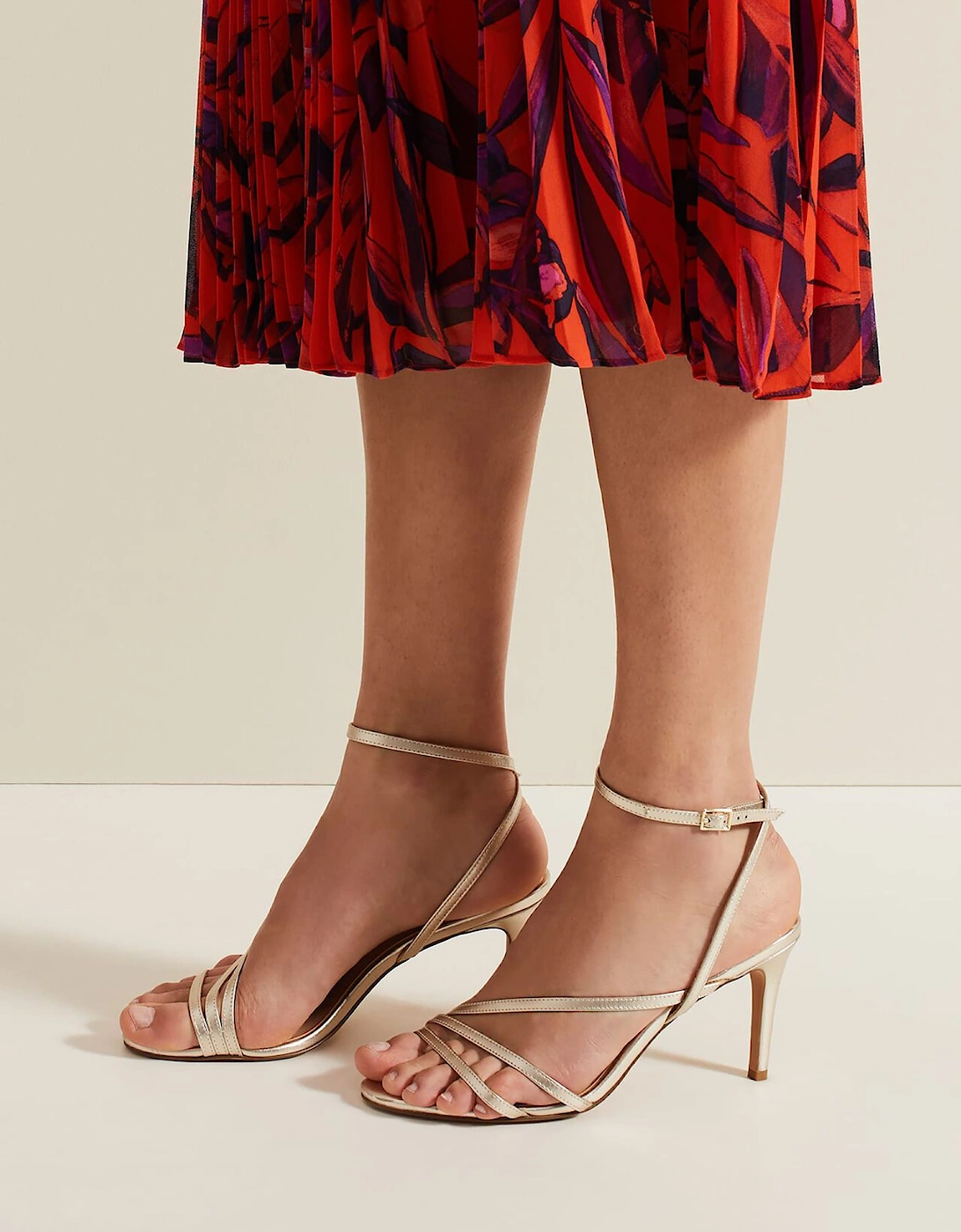 Leather Barely There Strappy Sandal