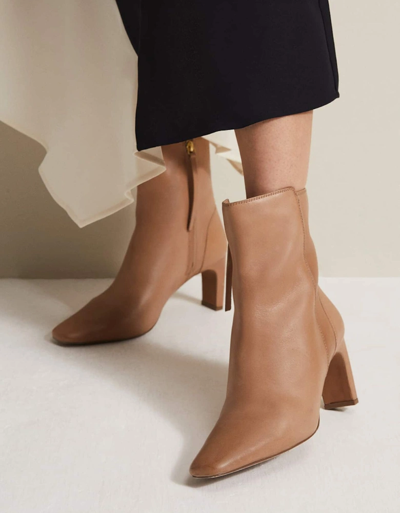 Brown Leather Ankle Boots