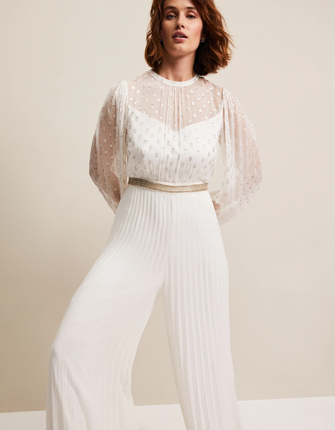 Larissa Pleated Bridal Jumpsuit