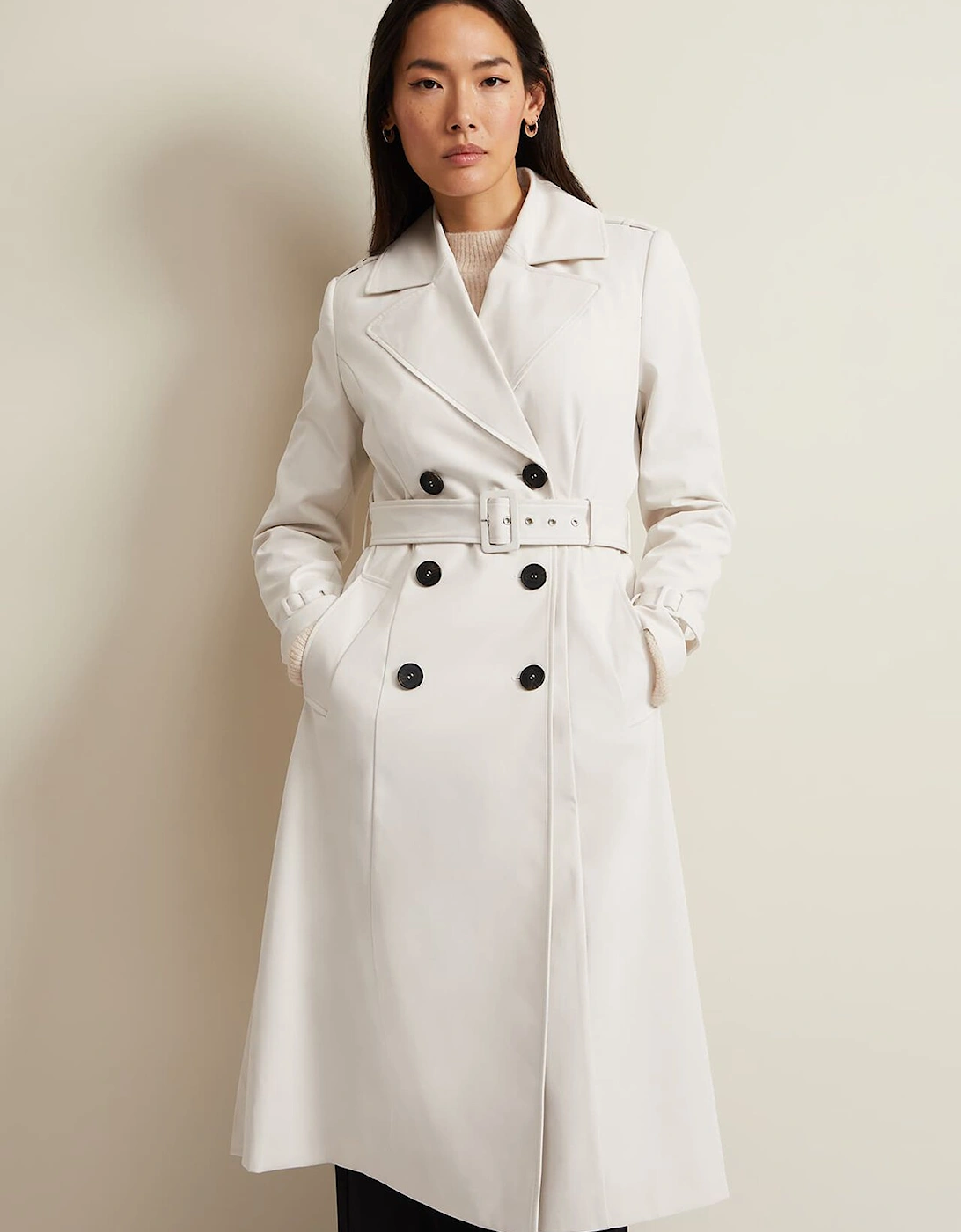 Eleanor Pleat Back Trench Coat
