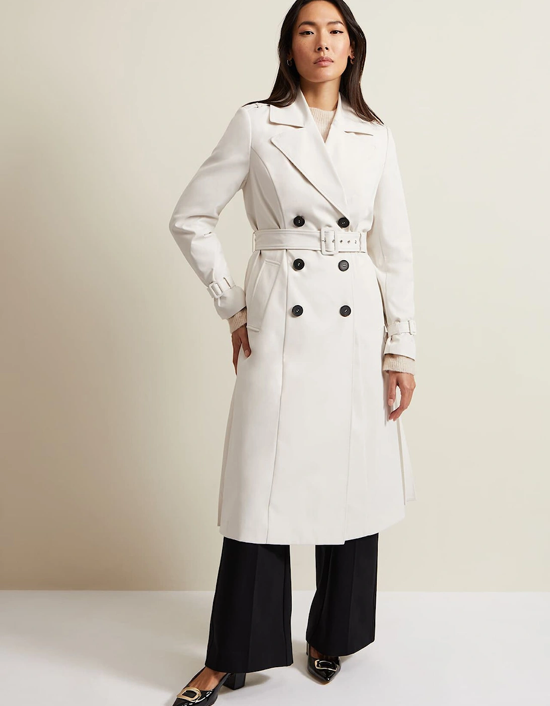 Eleanor Pleat Back Trench Coat