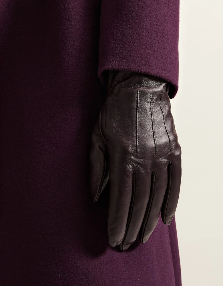 Button Leather Gloves