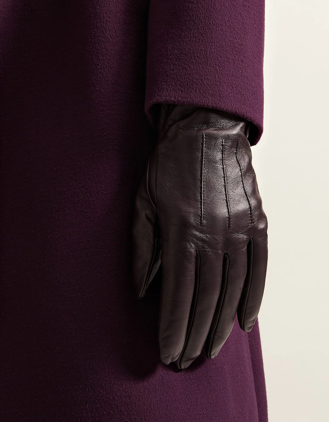 Button Leather Gloves