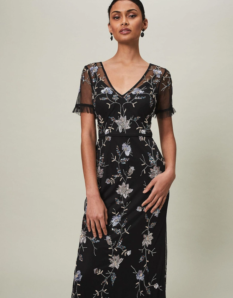 Sierra Sequin Floral Dress