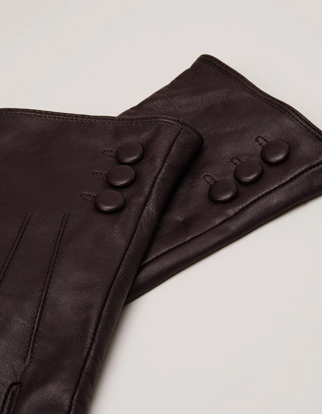 Button Leather Gloves