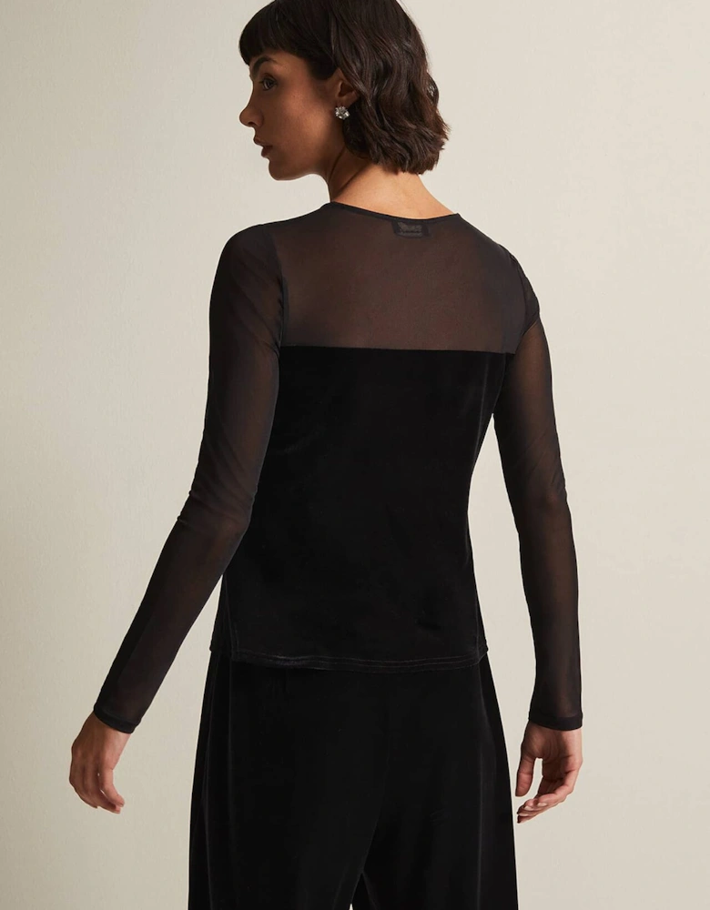 Elouise Velvet Mesh Top