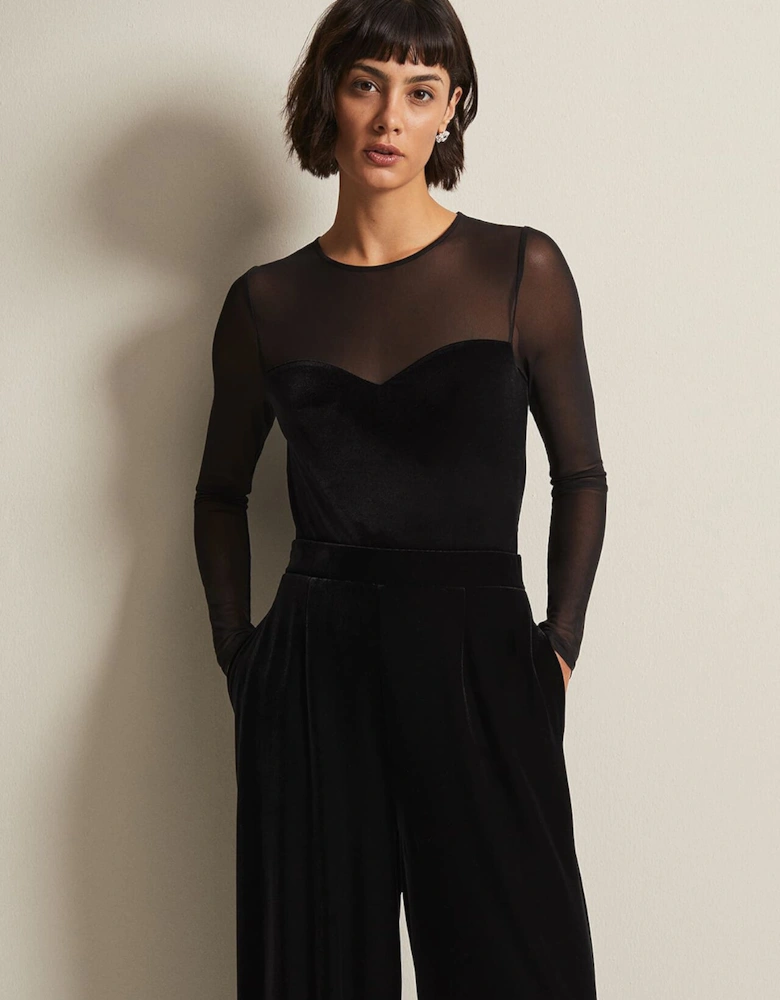 Elouise Velvet Mesh Top