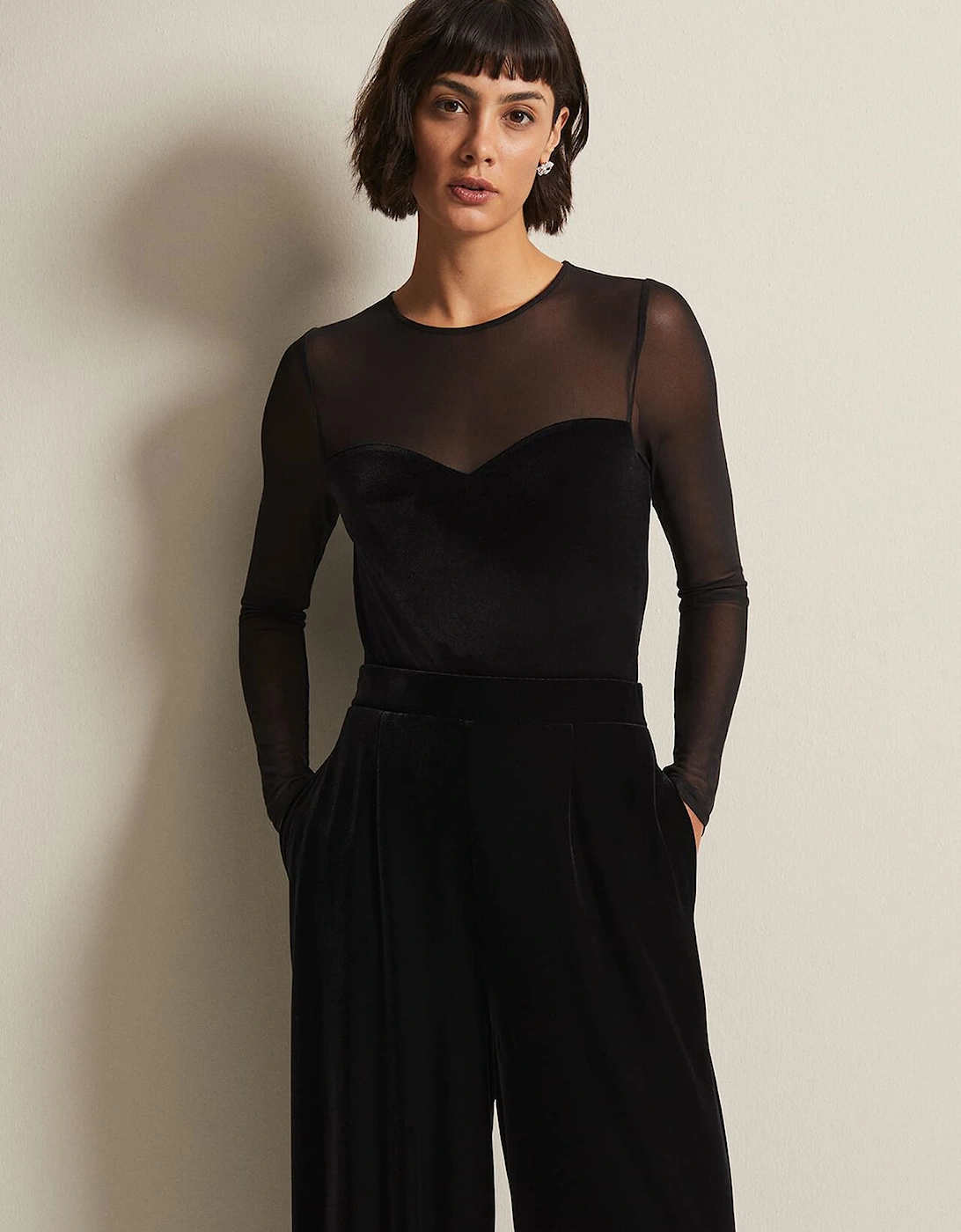 Elouise Velvet Mesh Top