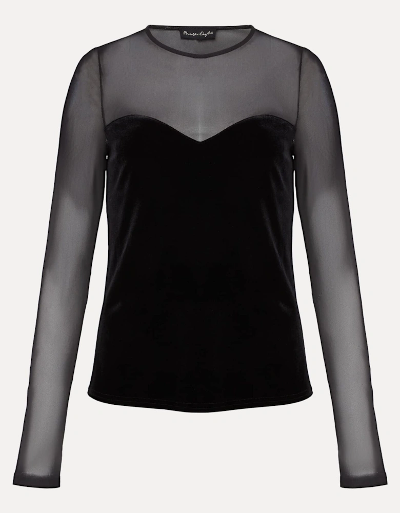 Elouise Velvet Mesh Top