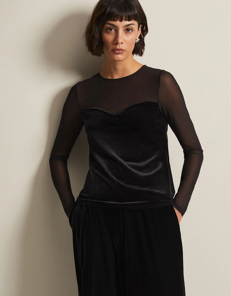 Elouise Velvet Mesh Top