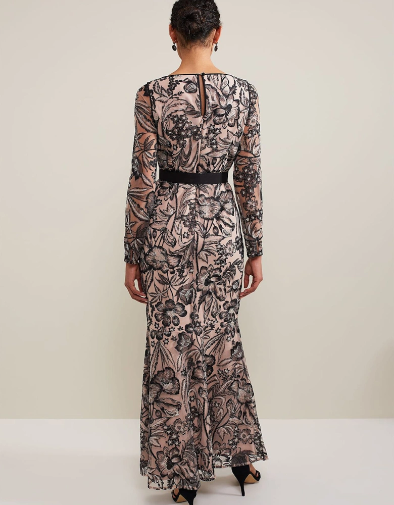 Nola V-Neck Embroidered Maxi Dress