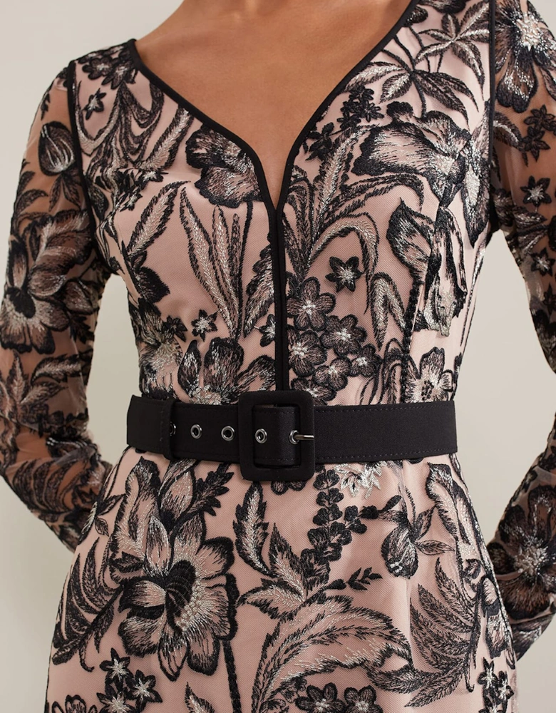 Nola V-Neck Embroidered Maxi Dress