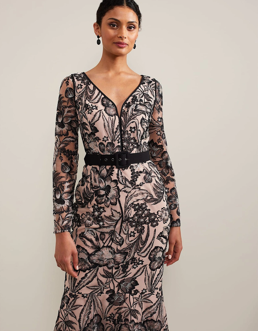 Nola V-Neck Embroidered Maxi Dress