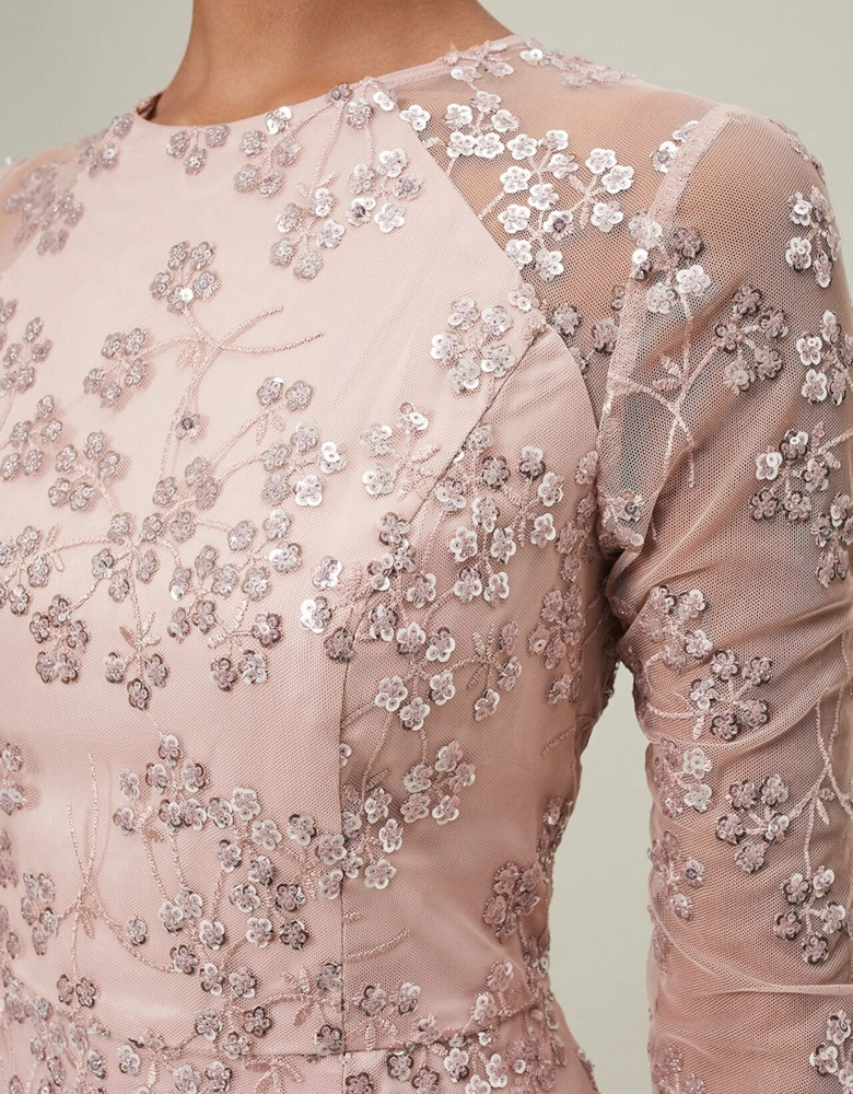 Natalya Sequin Floral Maxi Dress