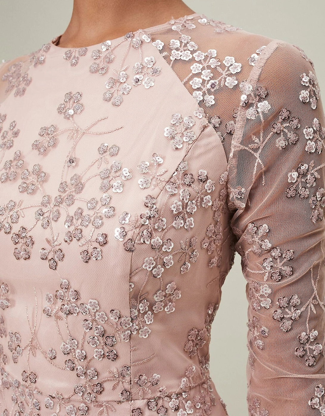 Natalya Sequin Floral Maxi Dress