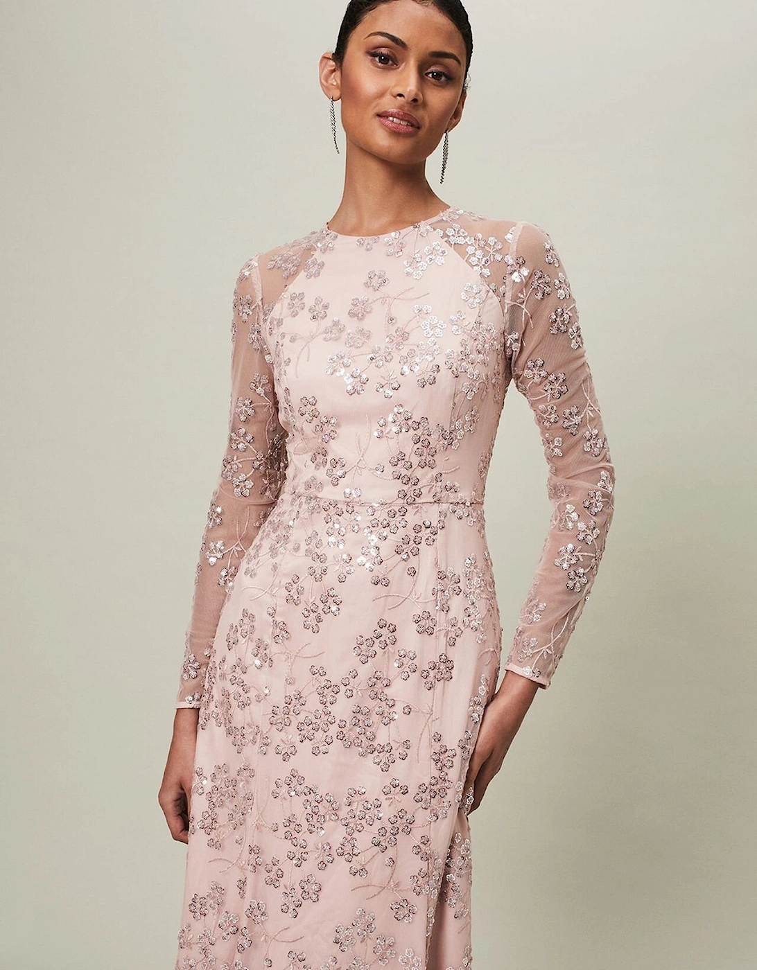 Natalya Sequin Floral Maxi Dress