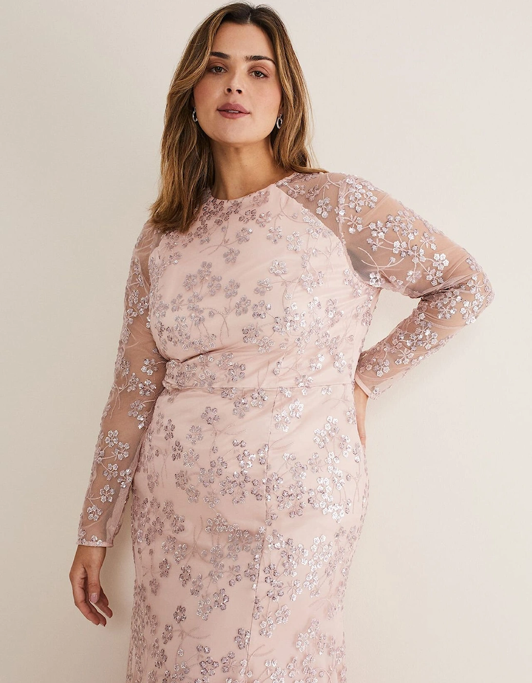 Natalya Sequin Floral Maxi Dress