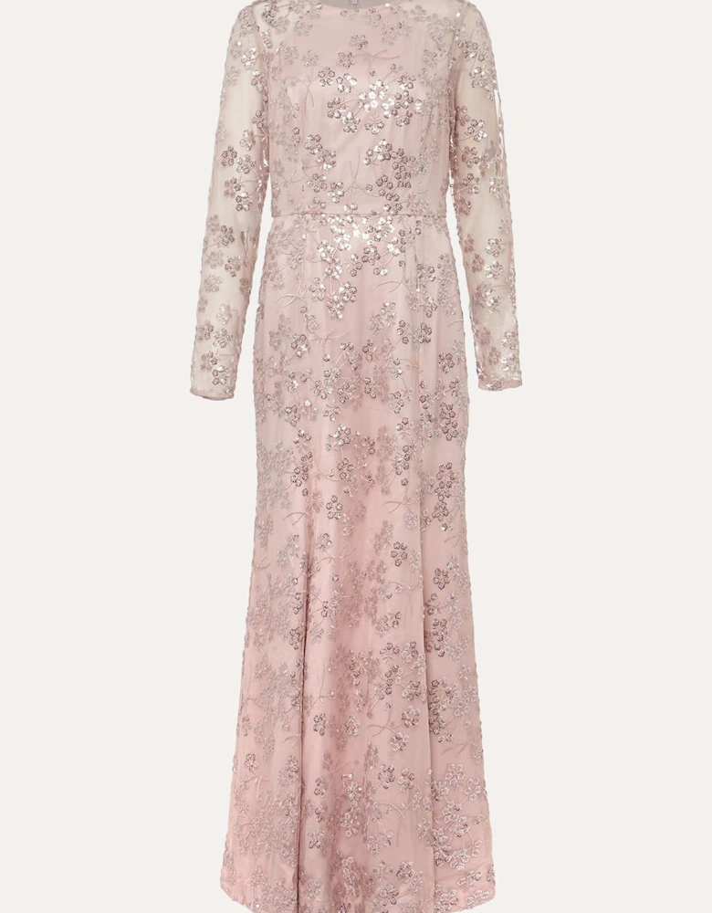 Natalya Sequin Floral Maxi Dress