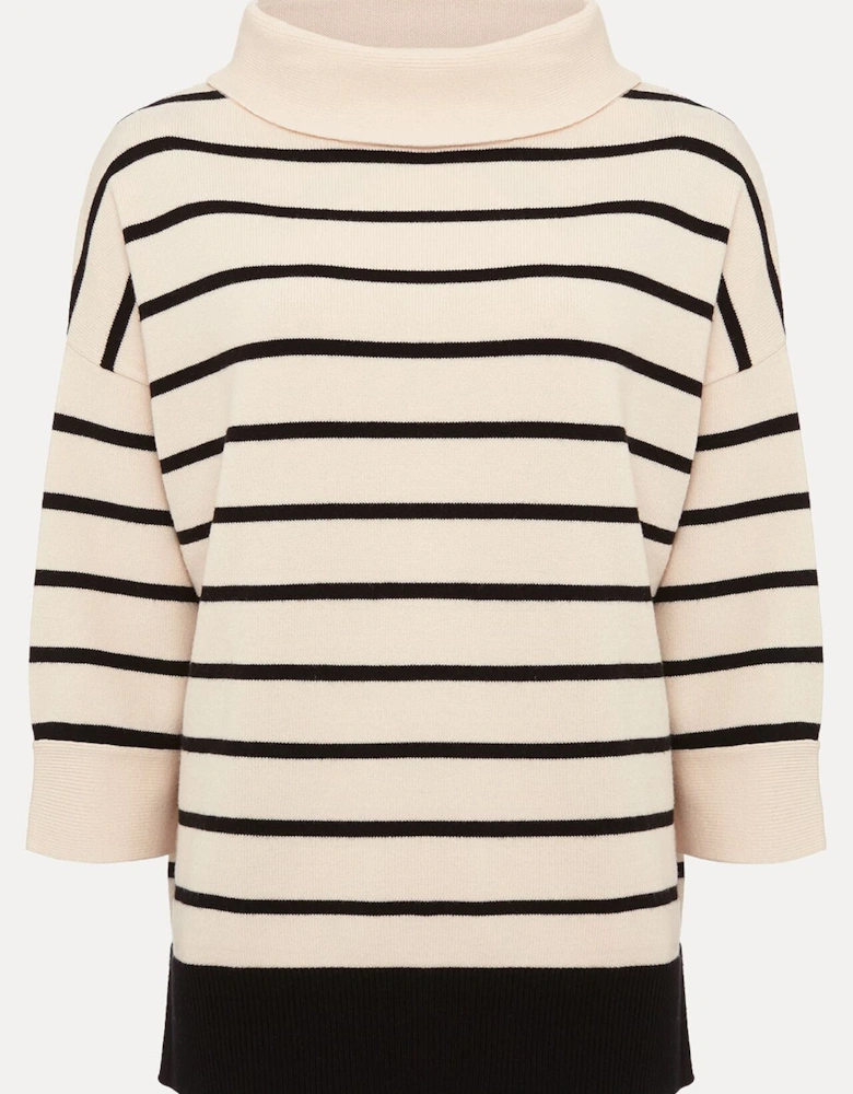 Salima Stripe Funnel Neck Jumper