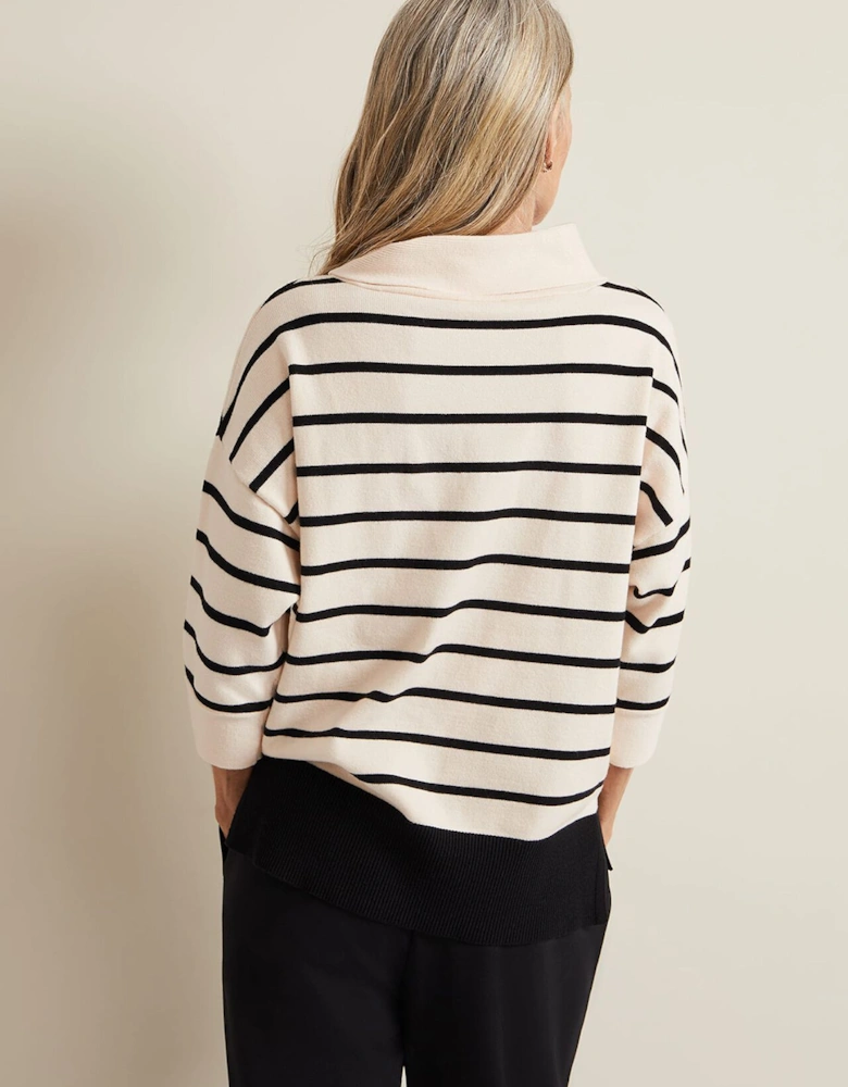 Salima Stripe Funnel Neck Jumper