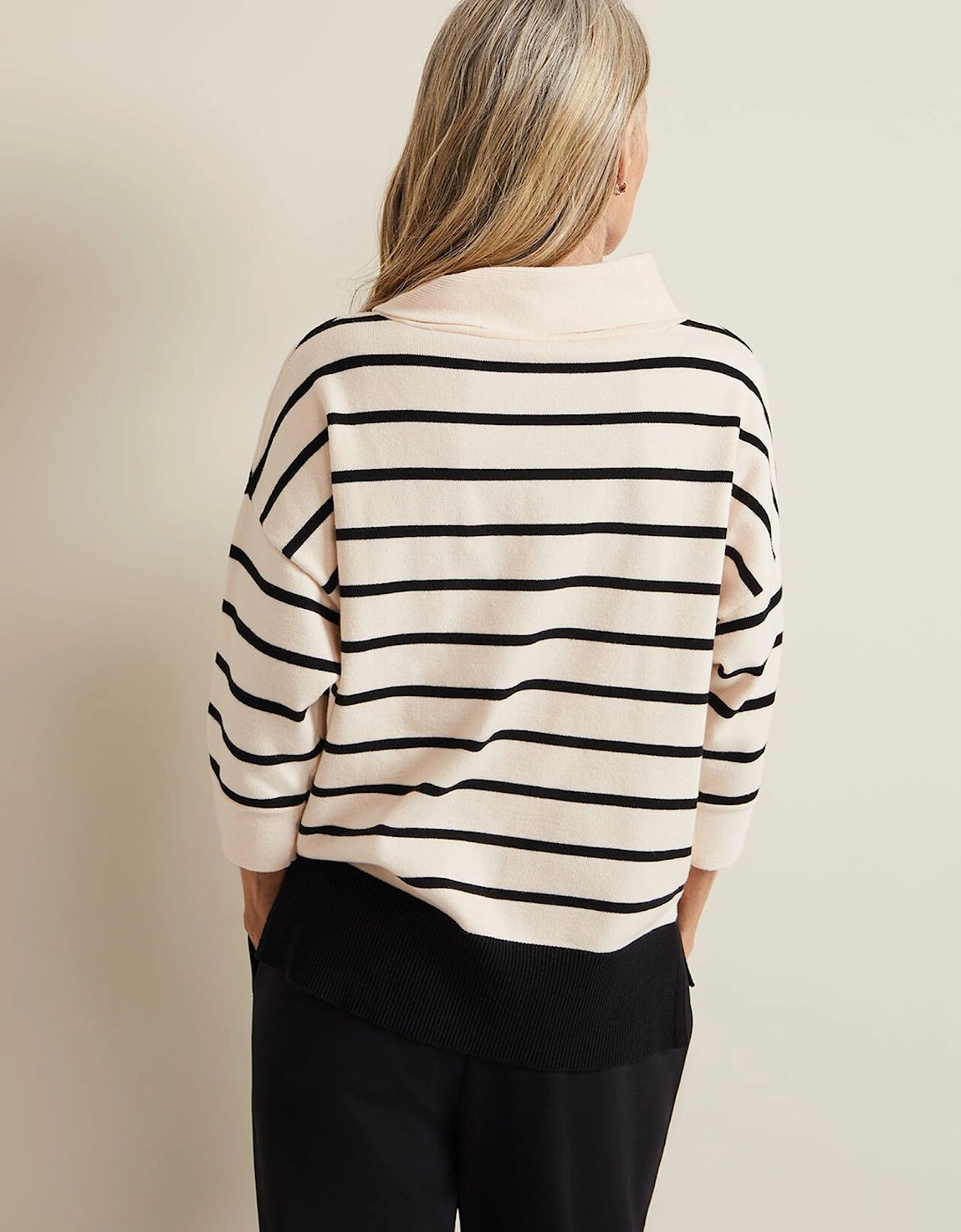 Salima Stripe Funnel Neck Jumper