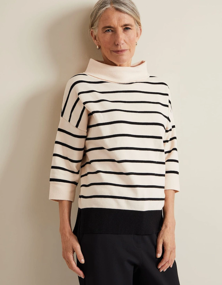 Salima Stripe Funnel Neck Jumper