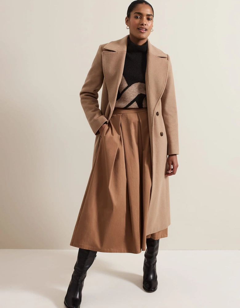 Livvy Wool Camel Trench Coat