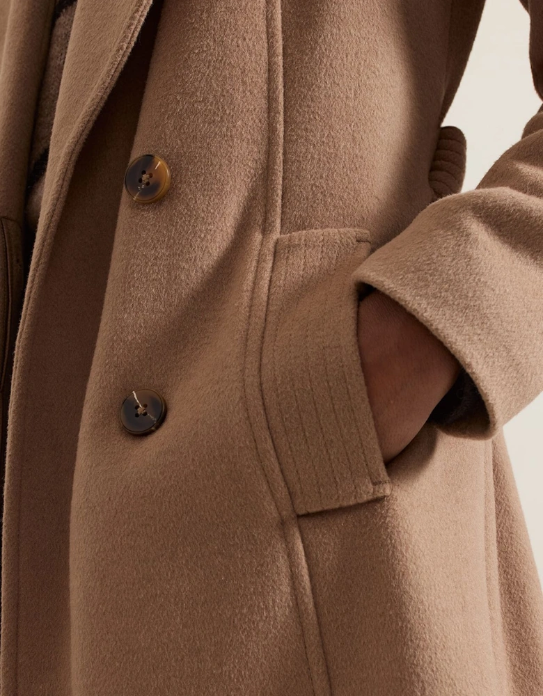 Livvy Wool Camel Trench Coat