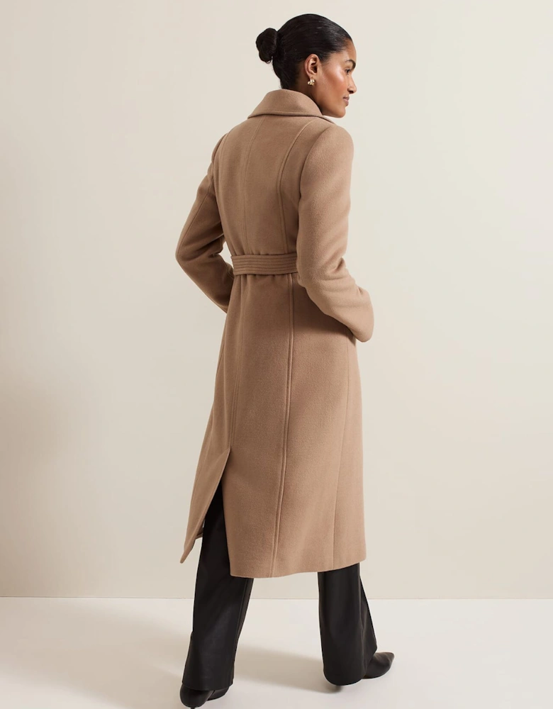 Livvy Wool Camel Trench Coat