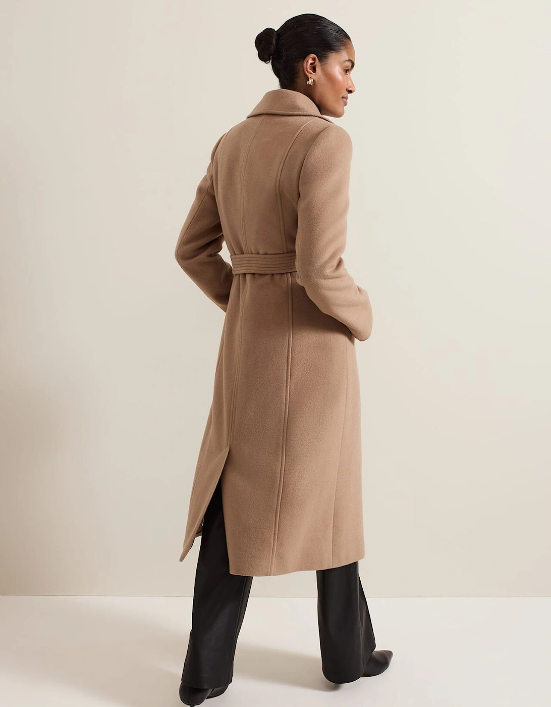 Livvy Wool Camel Trench Coat