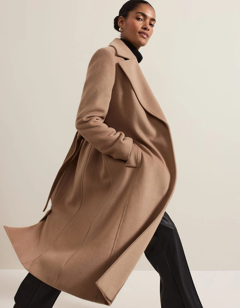 Livvy Wool Camel Trench Coat