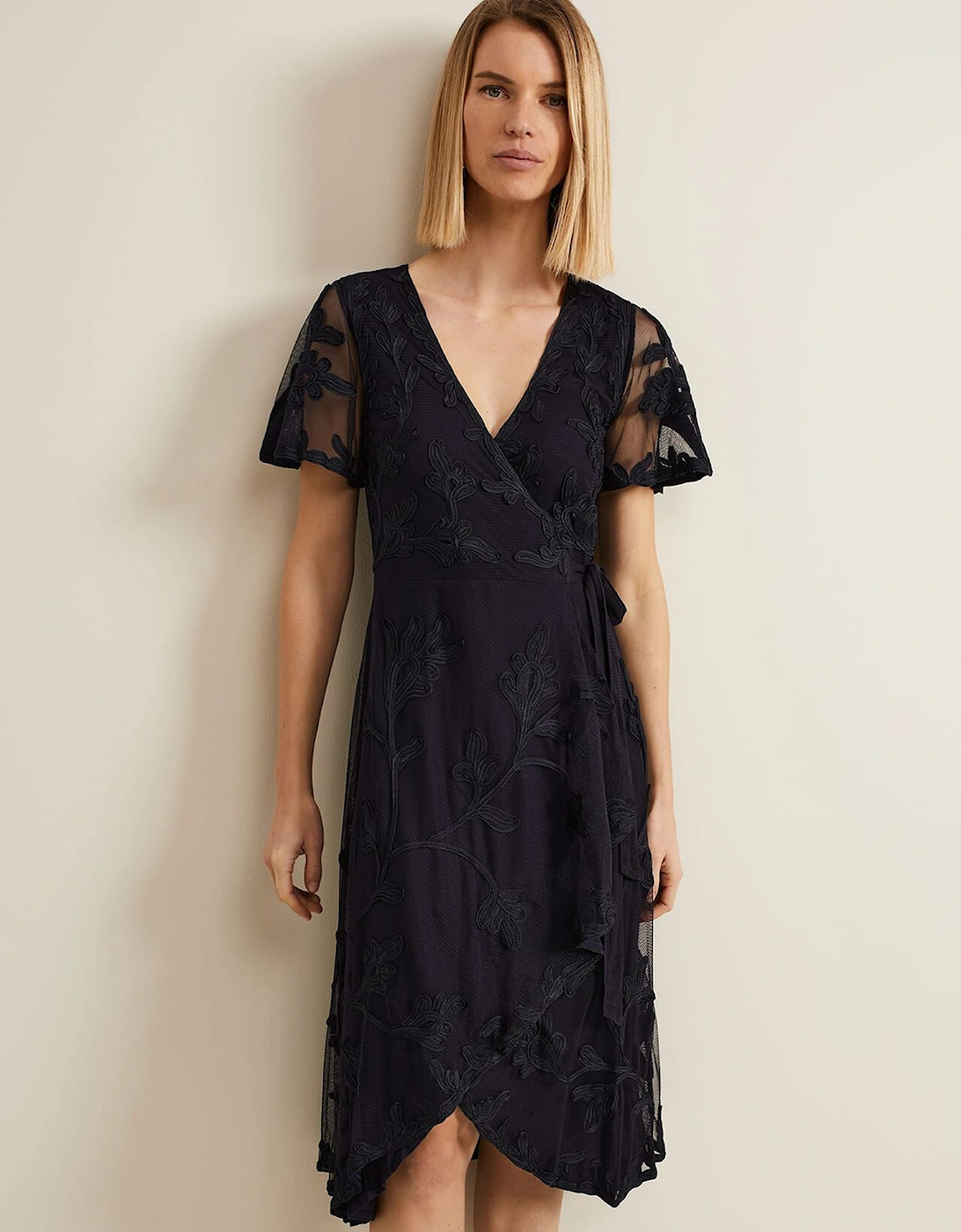 Clara Tapework Wrap Dress