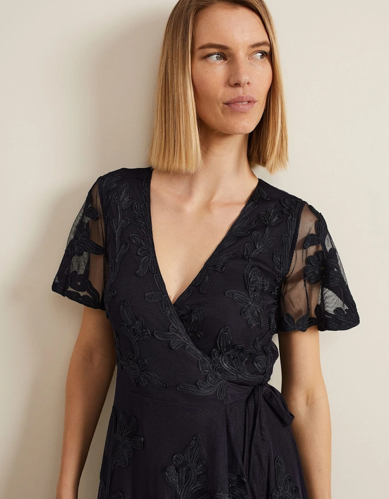 Clara Tapework Wrap Dress